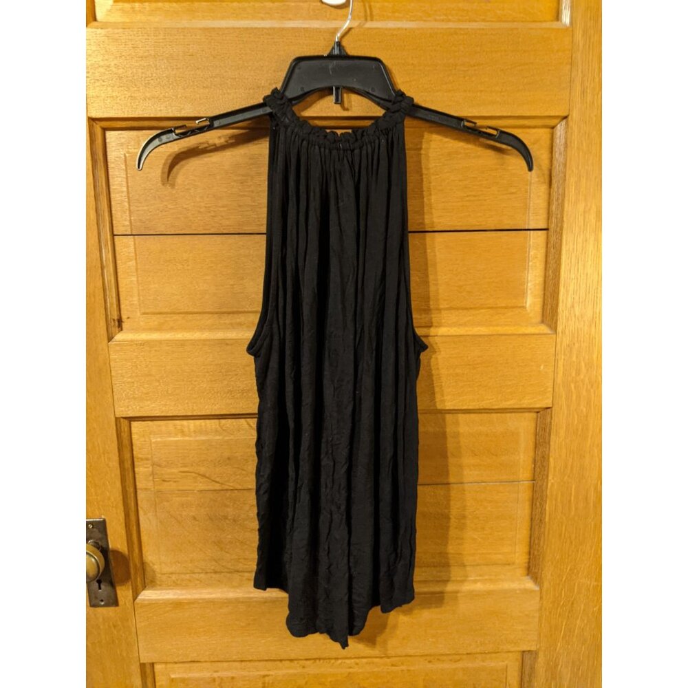 Ann Taylor Loft Shirt Women's Medium Sleeveless BlackLoft Relaxed Round Neck Cas - Picture 3 of 6